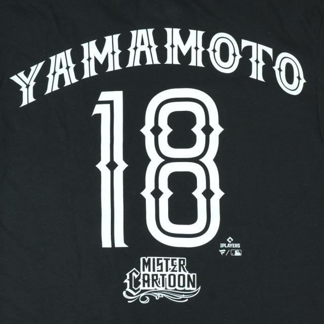 MISTER CARTOON LA DODGERS YOSHINOBU YAMAMOTO TEE BLACK L