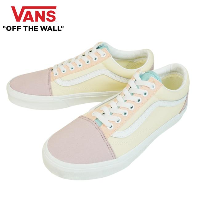 VANS スニーカーVANS ヴァンズ バンズ【箱なし】OLD SKOOL オールドスクールPastel Block Multi/True White パステルブロック マルチ/トゥルーホワイトカラフル レインボー パステルカラー ピンク イエロー ブルーメンズ レディース スニーカー