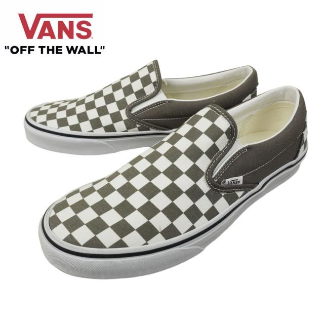 VANS スニーカーVANS ヴァンズ バンズ【箱なし】CLASSIC SLIP ON スリッポン スリップオンCOLOR THEORY CHECKERBOARD カラーセオリーチェッカーボード茶 白 ブラウン ホワイト チェックメンズ レディース スニーカー 靴 紐無し