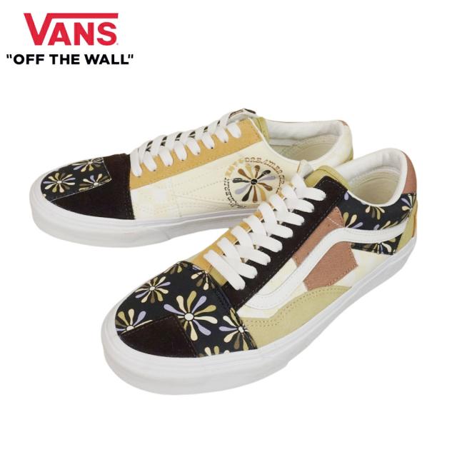 バンズ VANS ヴァンズ【箱無し】OLD SKOOL  PATC オールドスクール(DIVINE) MULTI/TRUE WHITEディバイン マルチ ナショナル女性デー ベージュメンズ レディース スニーカー 靴 スケボーローカット パッチワーク ストリート Y2K