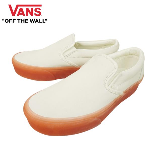 バンズ VANS ヴァンズ【箱無し】CLASSIC SLIP ON PLATFORM 厚底 スリッポン スリップオンSUEDE MARSHMALLOW/PEACHスエード スウェード ホワイト ピンク オレンジメンズ レディース スニーカー 靴 紐無し