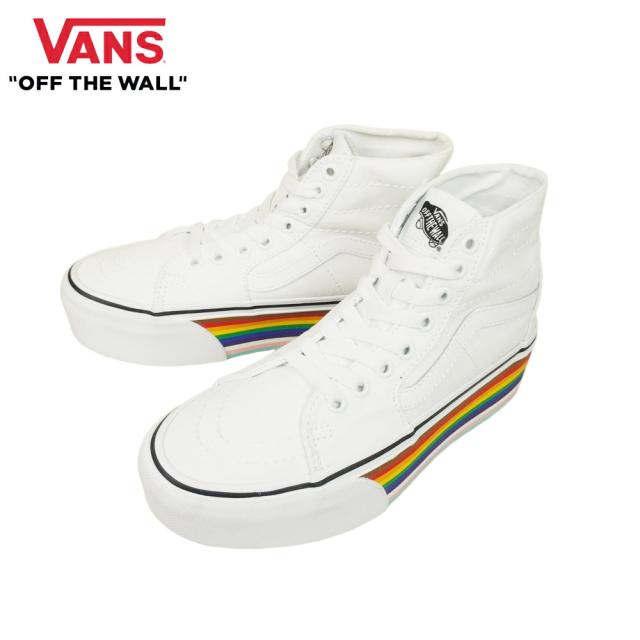 バンズ VANS ヴァンズ【箱無し】SK8-HI TAPERED スケートハイ テーパード スケーターハイPRIDE RAINBOW プライド レインボー ホワイト 厚底メンズ レディース スニーカー 靴 スケボー ハイカット