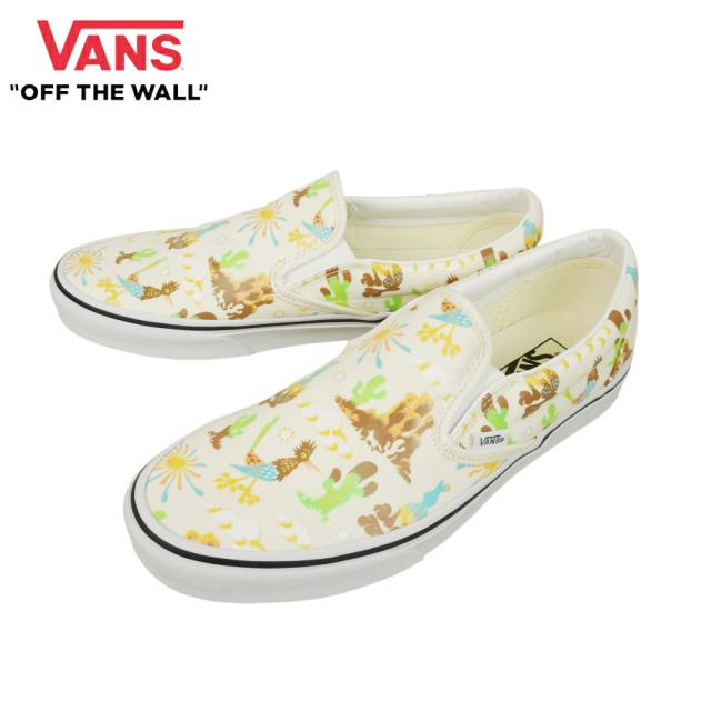 バンズ VANS ヴァンズ【箱なし】CLASSIC SLIP-ON スケート スリッポン スリップオンGET OUTDOORS MARSHMALLOW/メンズ レディース スニーカー 靴 紐無しサボテン 砂漠 ローカット 総柄