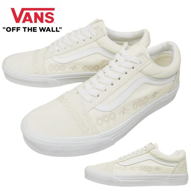 VANS スニーカーVANS ヴァンズ バンズ【箱なし】OLD SKOOL オールドスクールCRAFTCORE MARSHMALLOW クラフトコア マシュマロオフホワイト 白 刺繍 シンプルメンズ レディース スニーカー 靴 ローカット スケシュー
