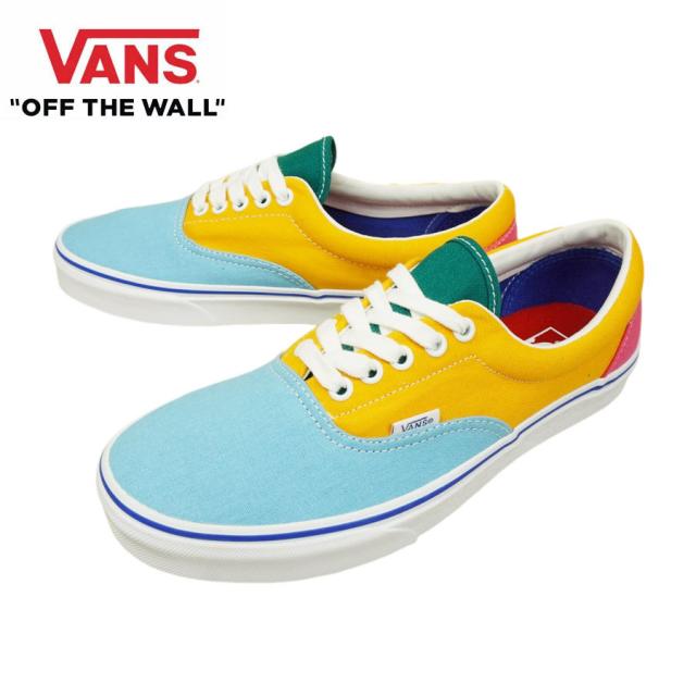 VANS スニーカーVANS ヴァンズ バンズ【箱なし】ERA エラ(CANVAS)MULTI/BRIGHT (キャンバス)マルチ/ブライト黄 水色 緑 ピンク キャンバスメンズ レディース スニーカー 靴 ローカット カラフル sk8 シューズ