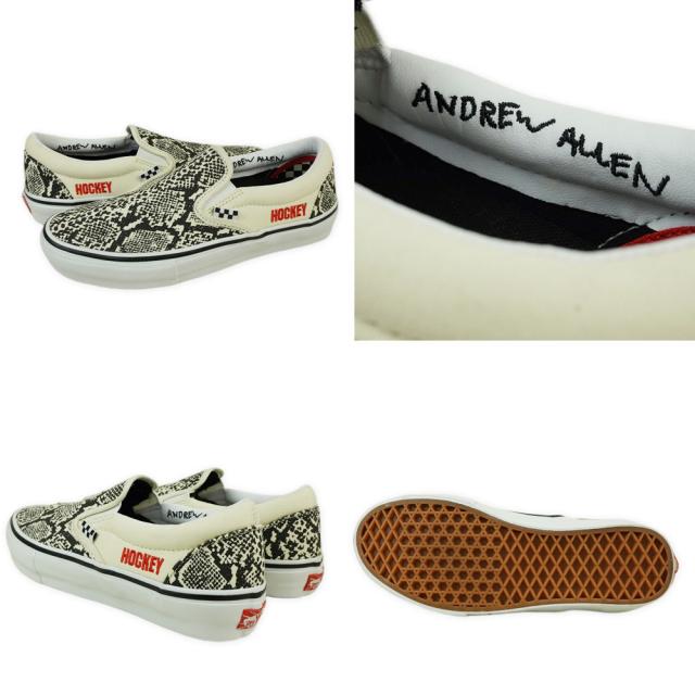 バンズ VANS ヴァンズ【箱無し】SKATE SLIP ON　スケート スリッポン スリップオンHOCKEY SKATEBOARD SNAKE　ホッケー スケートボード スネークメンズ レディース スニーカー 靴 紐無しコラボモデル ローカット ヘビ柄 刺繍_3