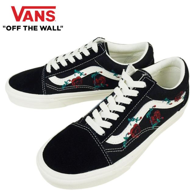 バンズ VANS ヴァンズ【箱無し】OLD SKOOL オールドスクールBLACK ROSES　ブラックローゼス 黒 メンズ レディース スニーカー 靴 スケボー スケシューローカット 定番 ストリート バラ 刺繍