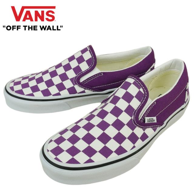 バンズ VANS ヴァンズ【箱無し】CLASSIC SLIP ON クラシック スリッポン スリップオンCOLOR THEORY CHECKERBOARDカラー セオリー チェッカーボード 紫 パープルメンズ レディース スニーカー 靴 スケボー 紐なしローカット パステル フラッグ Y2