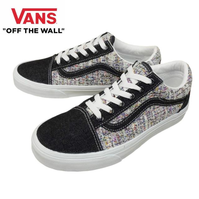 VANS スニーカーVANS ヴァンズ バンズ【箱なし】OLD SKOOL オールドスクール2GETHER AS OURSELVES MULT トゥゲザー アス アワーセルブス マルチデニム ツイード ブラック カラフルメンズ レディース スニーカー 靴 ローカット レインボー スケシ