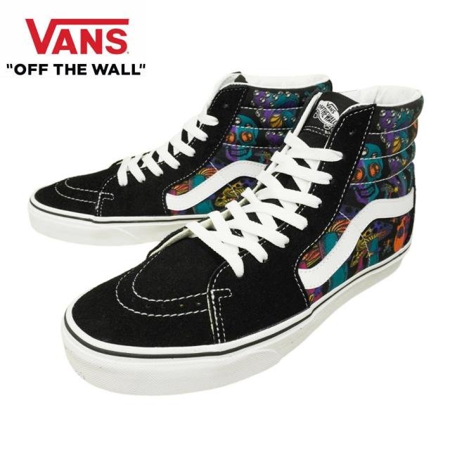 VANS スニーカーVANS ヴァンズ バンズ【箱なし】SK8-HI スケートハイTRIPPY DRIP BLACK MULTI トリッピー ドリップ ブラック マルチ黒 カラフル アジアン キノコ ドクロ サイケ ロゴメンズ レディース スニーカー 靴 スケボー sk8 ストリート ハ