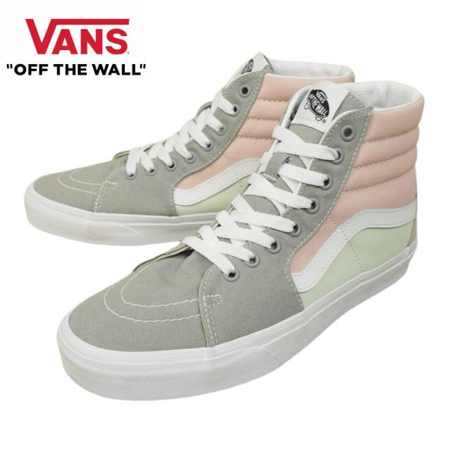 VANS スニーカーVANS ヴァンズ バンズ【箱なし】SK8-HI スケートハイPASTEL MULTI パステル マルチオレンジ グリーン グレー 淡色 キャンバス レザーメンズ レディース スニーカー 靴 スケボー sk8 ストリート ハイカット
