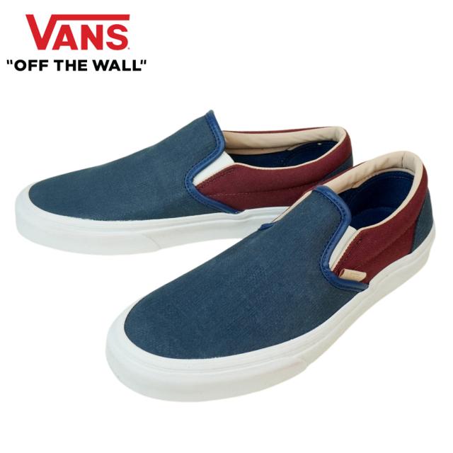 VANS スニーカーVANS ヴァンズ バンズ【箱なし】CLASSIC SLIP ON スリッポン スリップオンTEXTURED SUEDE SAILOR B スウェード クラシックレザー 紺 ネイビー バーガンディーメンズ レディース LA 靴 紐無し