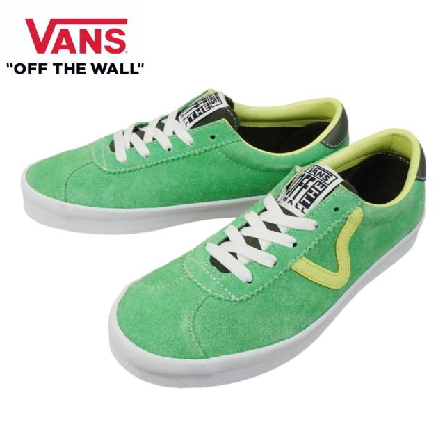 VANS スニーカーVANS ヴァンズ バンズ【箱なし】SPORT LOW  スポーツ ローSPORT POP GREEN スポーツポップグリーン緑 黄 茶 白 スエード ロゴ スウェード レザースエード メンズ レディース 靴 レトロ クラシック ヴィンテージ