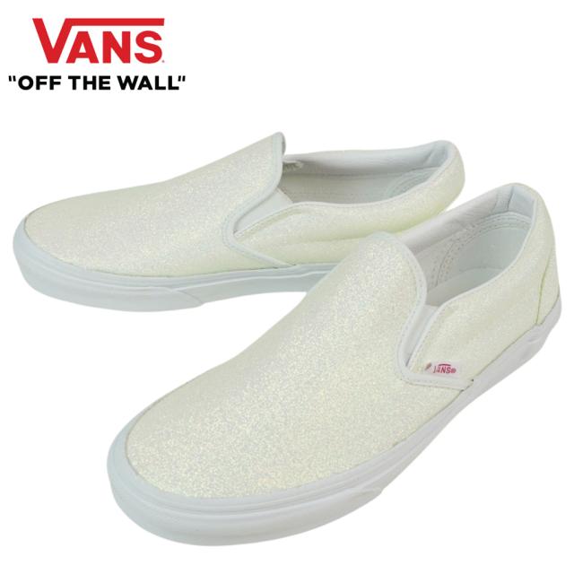 バンズ VANS ヴァンズCLASSIC SLIP-ONクラシック スリッポン(UV GLITTER)PINK/TR WHT(UVグリッター)ピンク/トゥルーホワイトメンズ レディース スニーカー 靴 スケボー sk8 ストリート ローカット ラメ 白