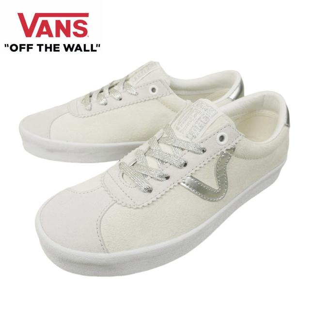 VANS スニーカーVANS ヴァンズ バンズ【箱なし】SPORT LOW  スポーツ ローHIGH SHINE GRAY/BLANC DE BLANC ハイシャイングレー/ブラン ド ブラン白 シルバー レザー スウェード ロゴメンズ レディース スエード 靴 レトロ クラシック ヴィンテー