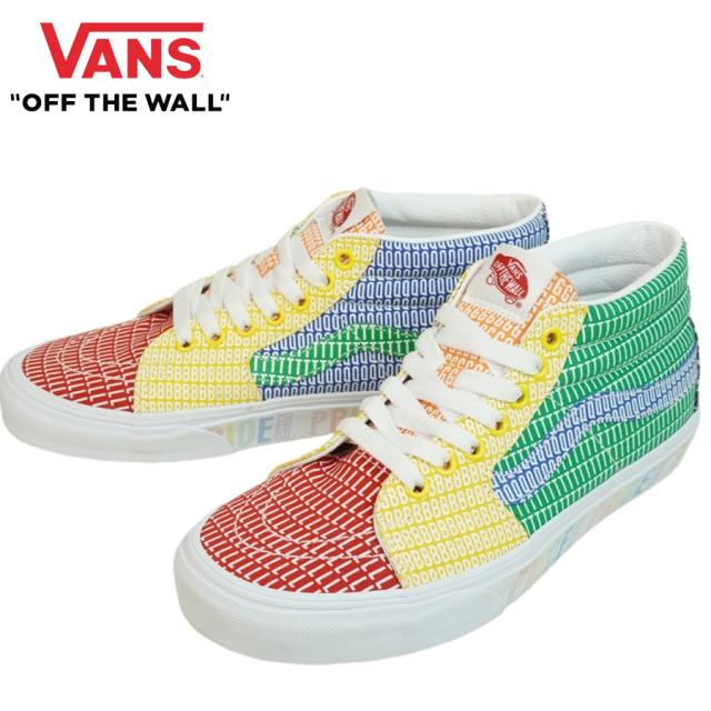 バンズ VANS ヴァンズSKATE SK8 MIDスケートミッド ミッドカットPRIDE MULTI/TRUE WHITE プライド ホワイト レインボーLGBTQ ジェンダーフリー プライドコレクションメンズ レディース スニーカー 靴 スケボー ハイカット
