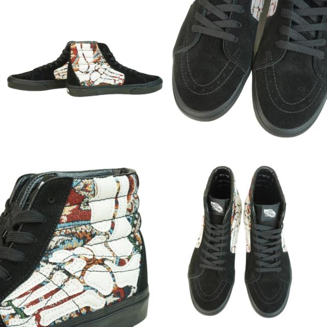 バンズ VANS ヴァンズ【箱無し】SK8-HI スケートハイ スケーターハイHAZY BONES BLACK/WHITE ヘイジーボーンズ ブラックホワイトスカル 骨 スケルトン グラフィックメンズ レディース スニーカー 靴 スケボー ハイカット