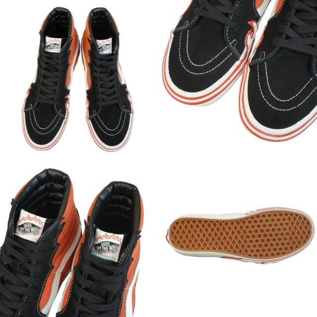 バンズ VANS ヴァンズ【箱無し】SK8-HI スケートハイ スケーターハイFLAME BURNT OCHRE フレーム ファイヤーパターンオレンジ ブラック 黒 炎 フレイムメンズ レディース スニーカー 靴 スケボー ハイカット