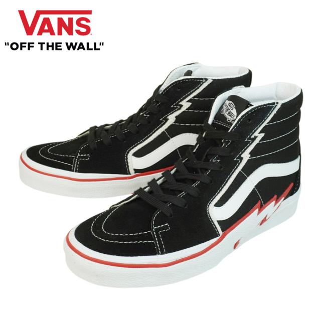 バンズ VANS ヴァンズSK8-HI BOLT スケートハイ スケーターハイ ボルトBLACK/RACING RED ブラック レーシングレッド赤 黒 白 稲妻 サンダーボルトメンズ レディース スニーカー 靴 スケボー ハイカット