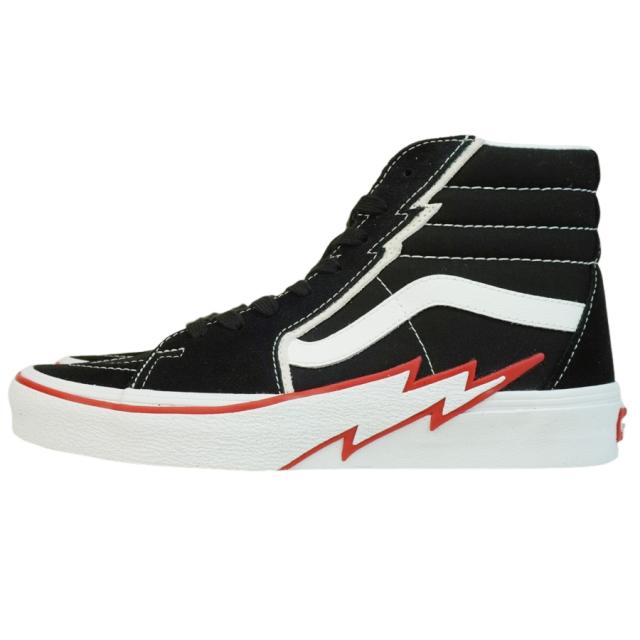 バンズ VANS ヴァンズSK8-HI BOLT スケートハイ スケーターハイ ボルトBLACK/RACING RED ブラック レーシングレッド赤 黒 白 稲妻 サンダーボルトメンズ レディース スニーカー 靴 スケボー ハイカット