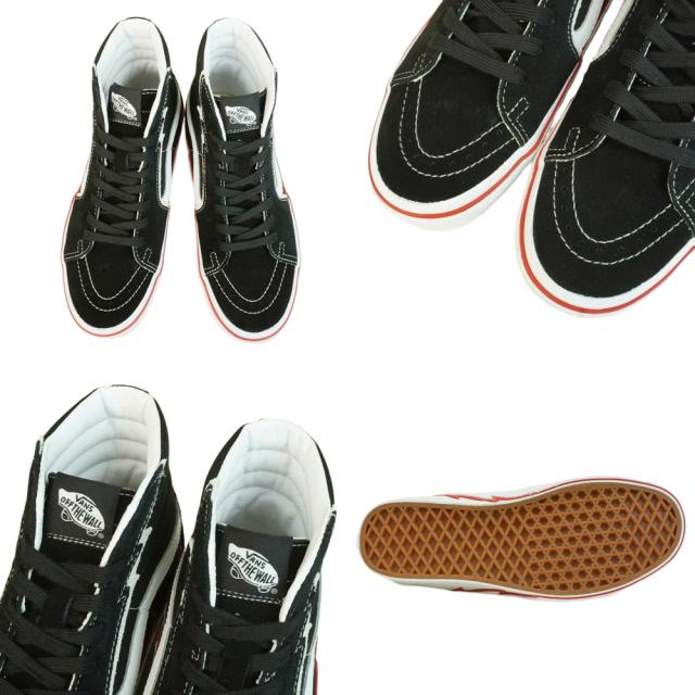 バンズ VANS ヴァンズSK8-HI BOLT スケートハイ スケーターハイ ボルトBLACK/RACING RED ブラック レーシングレッド赤 黒 白 稲妻 サンダーボルトメンズ レディース スニーカー 靴 スケボー ハイカット