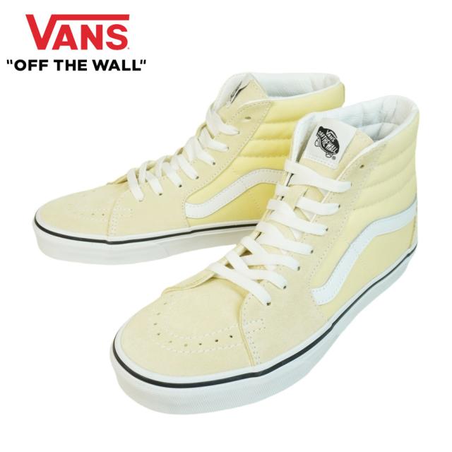 バンズ VANS ヴァンズSK8-HI スケートハイ スケーターハイVANILLA CUSTARD/TRUE WHITE バニラカスタード トゥルーホワイトイエロー 黄色 白 スエード キャンバスメンズ レディース スニーカー 靴 スケボー ハイカット