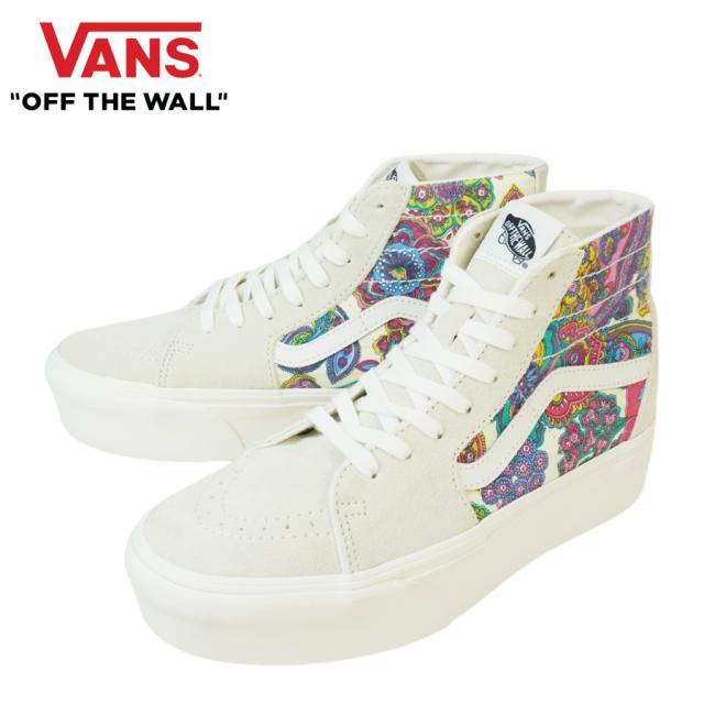 バンズ VANS ヴァンズ【箱無し】SK8 HI TAPERED スケートハイ スケーターハイ テーパードPAISLEY BLOOM TURTLE DOVE ペイズリーブルーム タートルダヴ花柄 オフホワイト バンダナ柄 厚底メンズ レディース スニーカー 靴 スケボー ハイカット