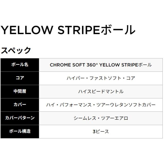 【2ダースセット】キャロウェイ Callaway ゴルフボール 1ダース(12球入り) CHROME SOFT 360° YELLOW STRIPE クロムソフト 360° イエロー ストライプ