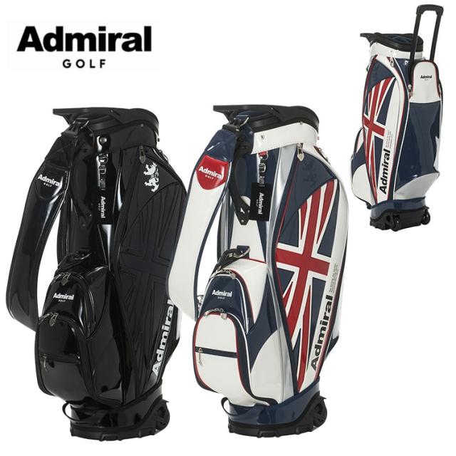 【ネームプレート彫刻無料】アドミラル ゴルフ キャスター付き カート キャディバッグ エナメル 9.0型 47インチ対応 ADMIRAL GOLF ADMG5BC3