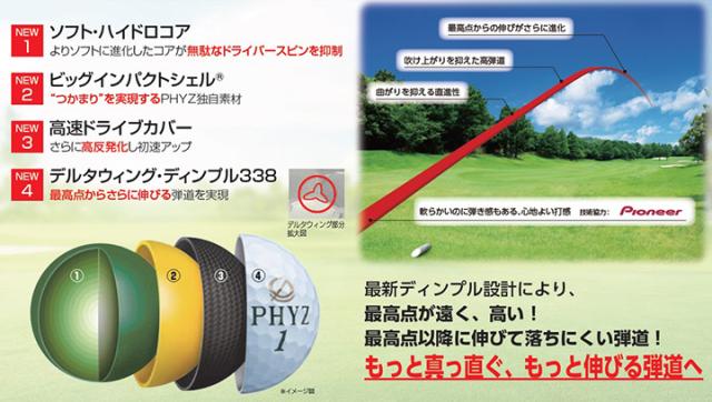 【2ダースセット】ブリヂストン ファイズ ゴルフボール 1ダース(12球) BRIDGESTONEGOLF 19PHYZ