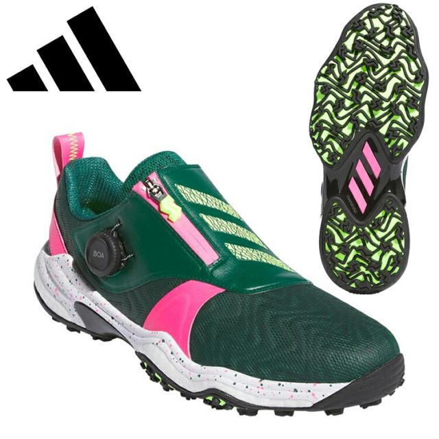 アディダス adidas コードカオス 25 ボア  NKZ93 IG8706 CODECHAOS 25 BOA GOLF SHOES カレッジグリーン/ルシッドレモン/ルシッドピンク ゴルフシューズ スパイクレス