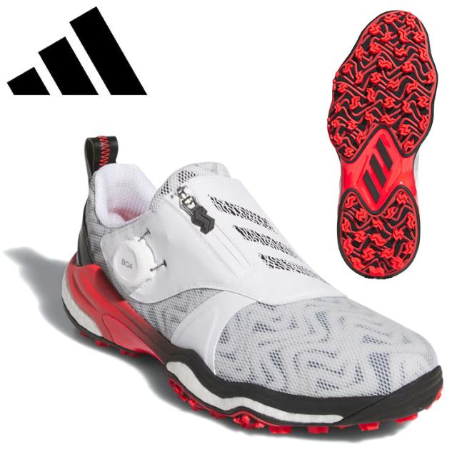 アディダス adidas コードカオス 25 ボア Codechaos 25 BOA フットウェアホワイト／コアブラック／ルシッドレッド ゴルフシューズ スパイクレス IH8444