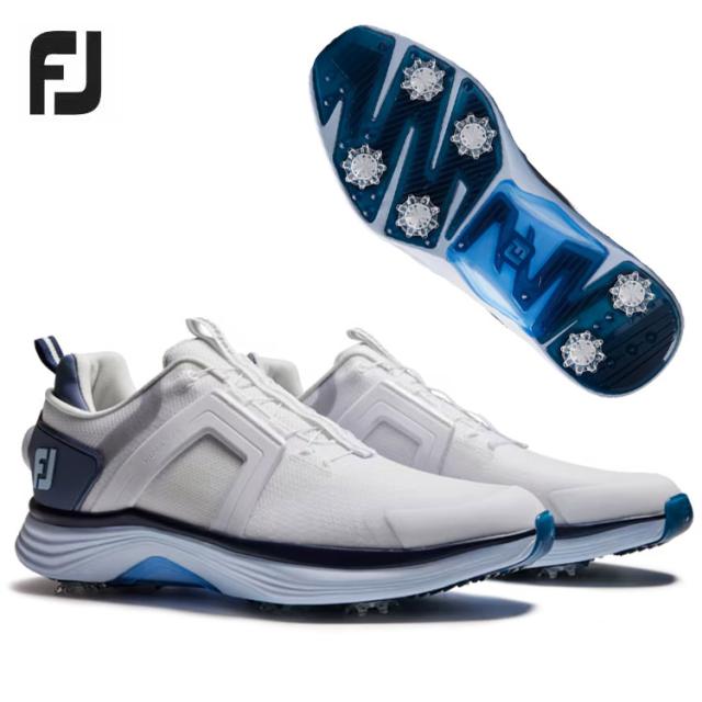 フットジョイ FJ ゴルフシューズ メンズ ハイパーフレックス ボア MEN'S FOOTJOY HYPERFLEX BOA 55480 ホワイト/ブルー ソフトスパイク