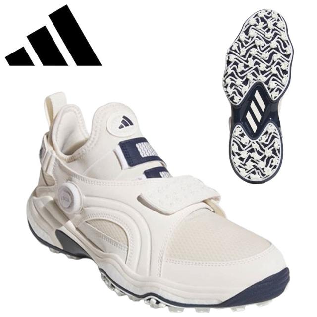 アディダス adidas コードカオス 25 ミッドカット Boa Codechaos 25 Midcut BOA チョークホワイト／カレッジエイトネイビー／チョークホワイト ゴルフシューズ スパイクレス JQ7718