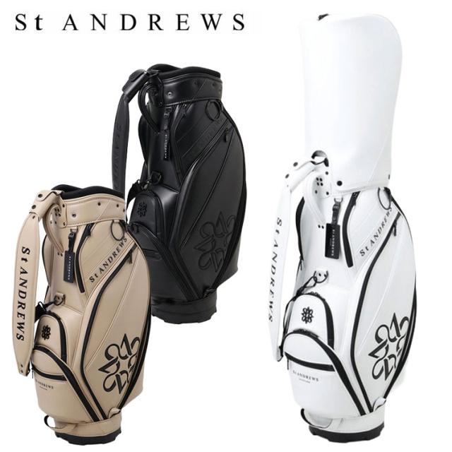 【ネームプレート彫刻無料】セント アンドリュース St ANDREWS カート キャディバッグ 9型 46インチ対応 シンセティックレザー ユニセックス 042-6980301 ゴルフ