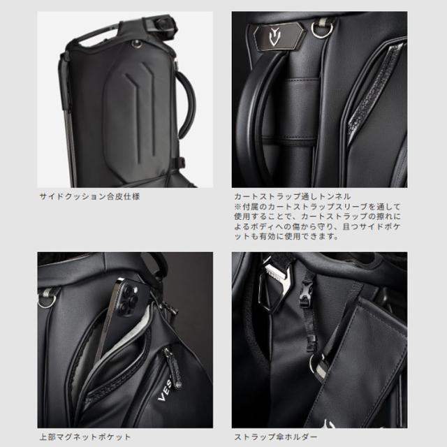 【ネームプレート彫刻無料】ベゼル スタンド キャディバッグ PLAYER 5.0 Pro シングルストラップ ネイビー 9.5型 47インチ対応 VESSEL スタンドバッグ ゴルフ_3