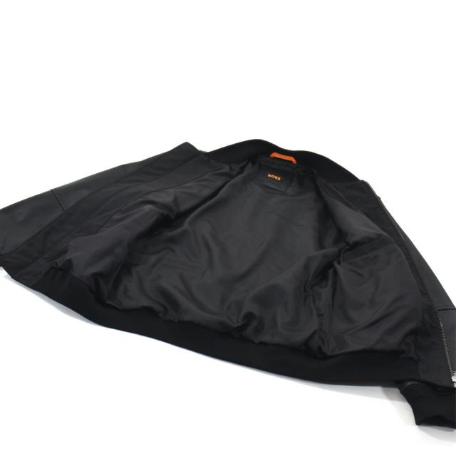 ボス BOSS レザージャケット メンズ ブルゾン レギュラーフィットジャケット テクスチャードレザー ラムレザー ブラック 黒 JOBRICE BOMBER JACKET【送料無料】_6