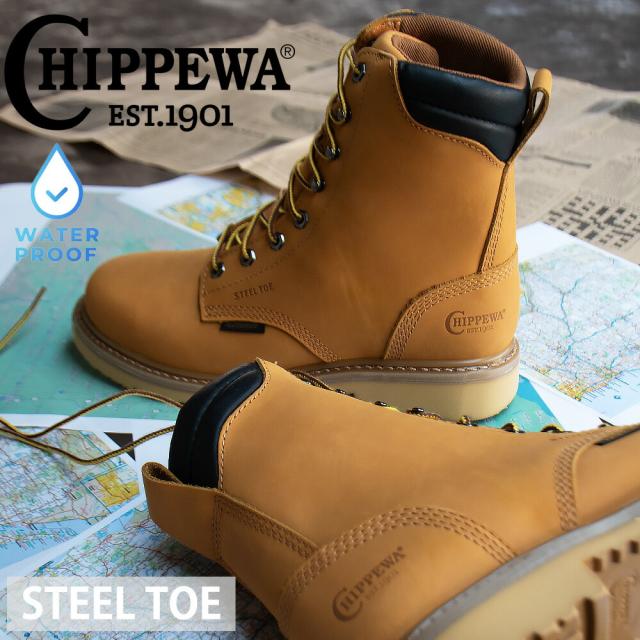 チペワ CHIPPEWA ワークブーツ メンズ レースアップブーツ ウォータープルーフ 8インチ スチールトゥ ウィート NC2504 NORTHBOUND 8 WATERPROOF【送料無料】