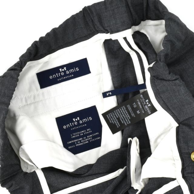 アントレアミ トラウザーパンツ イージーパンツ ジップフライ グレー メンズ entre amis 8368/1738 300 GRIGIO【送料無料】_3
