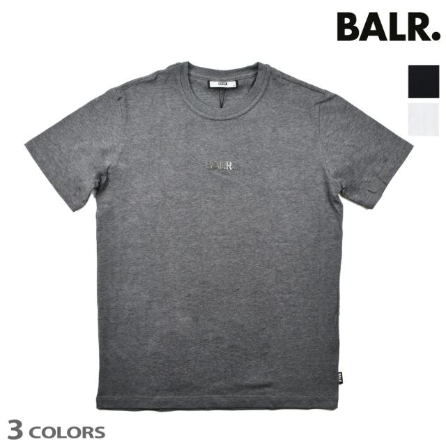 ボーラー Tシャツ メンズ カットソー プレートロゴ Tシャツ メタルロゴ 半袖 ブラック グレー ホワイト BALR. BL CLASSIC STRAIGHT T-SHIRT【送料無料】
