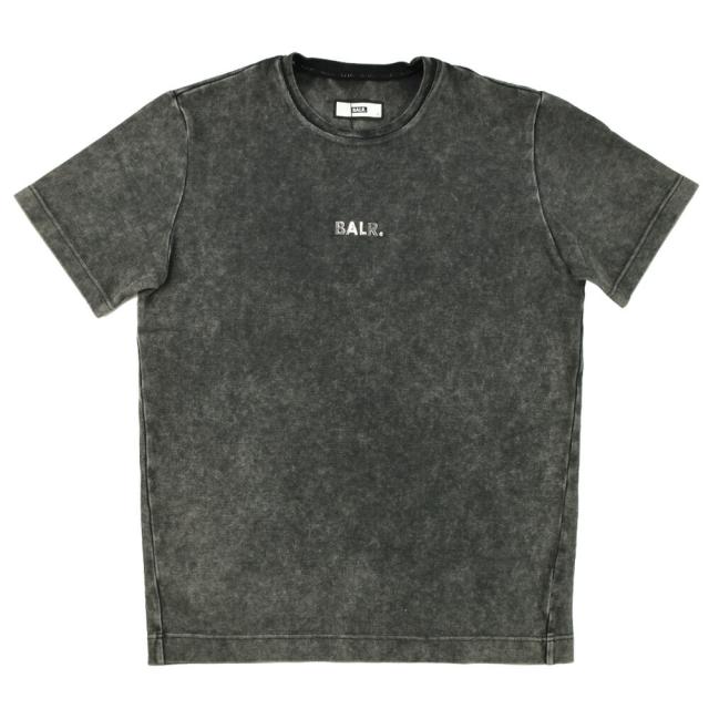 ボーラー Ｔシャツ メンズ カットソー クルーネック 半袖 ロゴT ロゴメタルプレート グレー ビンテージウォッシュ BALR. QSERIES STRAIGHT T-SHIRT VINTAGE WASHED【送料無料】