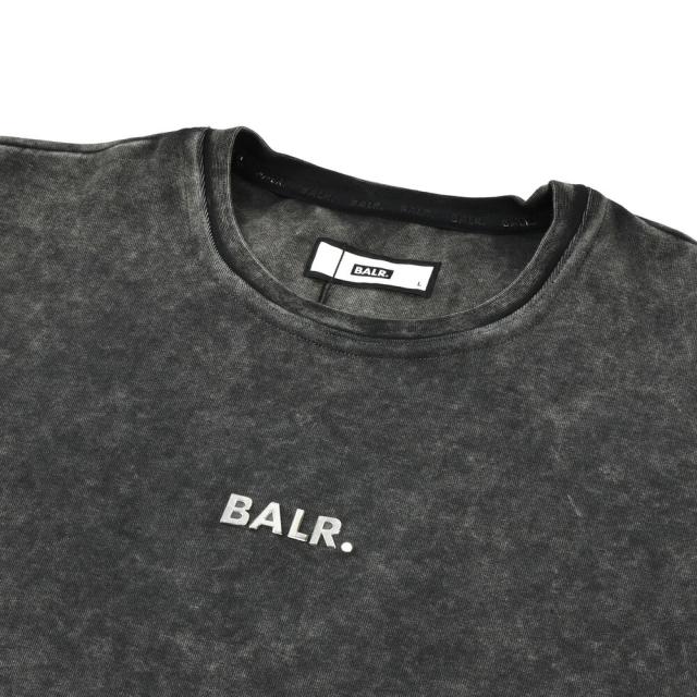 ボーラー Ｔシャツ メンズ カットソー クルーネック 半袖 ロゴT ロゴメタルプレート グレー ビンテージウォッシュ BALR. QSERIES STRAIGHT T-SHIRT VINTAGE WASHED【送料無料】 ボーラー Tシャツ メンズ カットソー クルーネック 半袖 ロゴT ロゴ