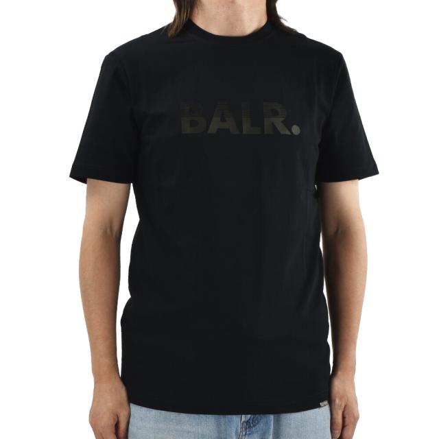 ボーラー BALR. Tシャツ メンズ カットソー クルーネック 半袖 ロゴT  ブラック 黒 SEBASTIAN SLIM H2S HALF TRACK T-SHIRT【送料無料】
