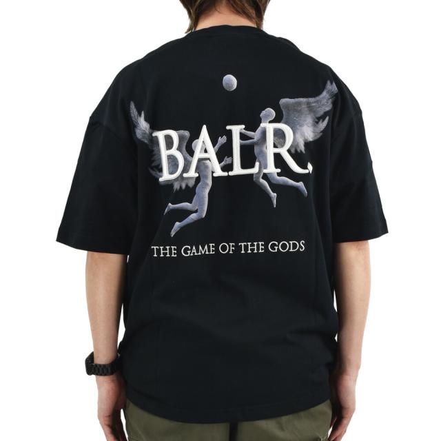 ボーラー BALR. Tシャツ メンズ カットソー コットン 半袖 クルーネック ブラック 黒 GAME OF THE GODS BOX FIT T-SHIRT【送料無料】
