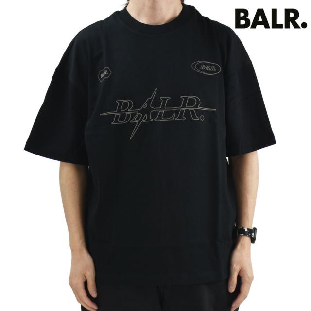 ボーラー BALR. Tシャツ メンズ カットソー コットン 半袖 クルーネック ロゴT ジェットブラック PING BOX T-SHIRT【送料無料】