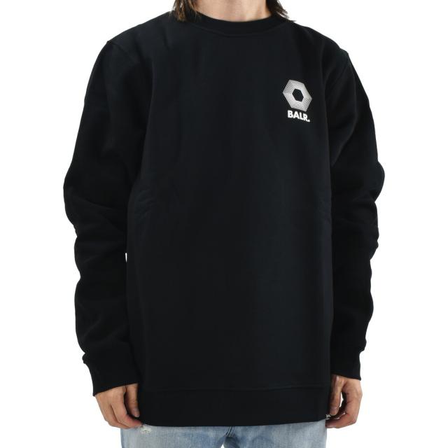 ボーラー スウェット メンズトレーナー プルオーバー クルーネック ロゴプリント ブラック 黒 BALR. OLAF SOLAF STRAIGHT DEBUT CARD CREWNECK【送料無料】