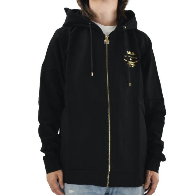 ボーラー ジップアップパーカー メンズ フーディー ゴールドプリント ブラック 黒 BALR. RANI ZIP GOLD EMBLEM HOODIE【送料無料】