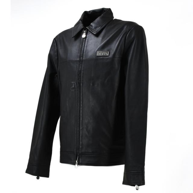 ボーラー レザージャケット メンズ ライダース シングル ジップアップ 本革 レザー メタルロゴ ブラック 黒 BALR. JAX LEATHER JACKET【送料無料】_1