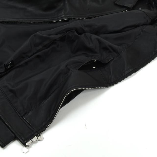 ボーラー レザージャケット メンズ ライダース シングル ジップアップ 本革 レザー メタルロゴ ブラック 黒 BALR. JAX LEATHER JACKET【送料無料】_4