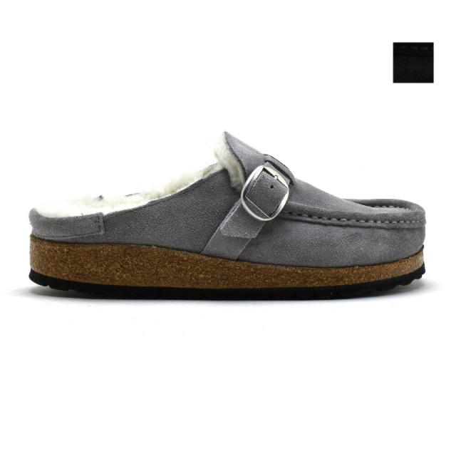 ビルケンシュトック サンダル バックリー メンズ レディース ハーフクロッグ モカシン ナロー幅 幅狭 ブラック グレー BIRKENSTOCK BUCKLEY【送料無料】
